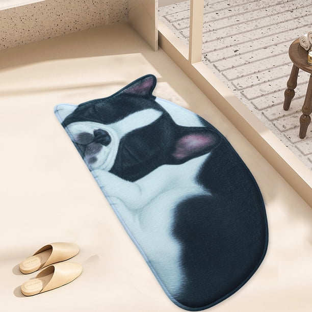 Alfombras de baño, alfombra 3D con temática de perro, felpudo de bienvenida de 87 x 40 cm, antideslizante, para verano, divertidas y novedosas, para decoración de interiores y exteriores.
