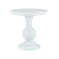thumbnail image 3 of Linon Aspen Round Accent Table Pedestal Base 26.5" High in White Painted Wood, 3 of 12