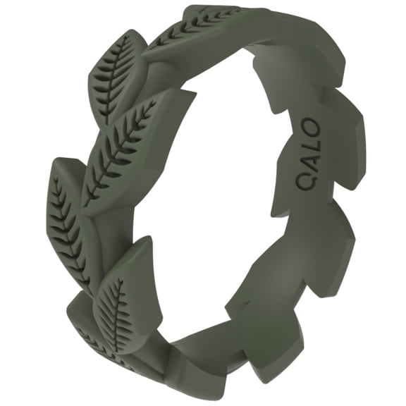 QALO Women's Rubber Silicone Ring - Sage Vine Silicone Ring Size 08