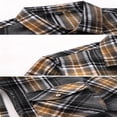 thumbnail image 4 of Camisas Para Hombre Manga Larga De AlgodóN Blusa de manga larga con solapa y hebilla de lino a rayas informal para hombre (F, XL), 4 of 7
