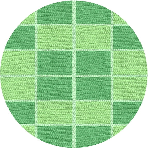 Ahgly Company Indoor Round Patterned Jade Green Area Rugs, 4' Round