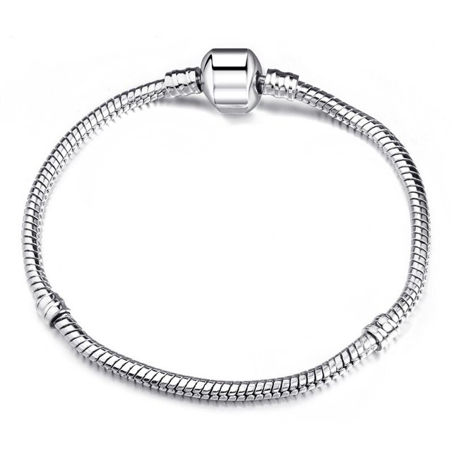 Pulsera con abalorio Original para mujer, cadena de serpiente de aleación de Color rosa dorado y plateado, pulseras básicas para mujer a la moda, joyería DIY Deng Xun unisex