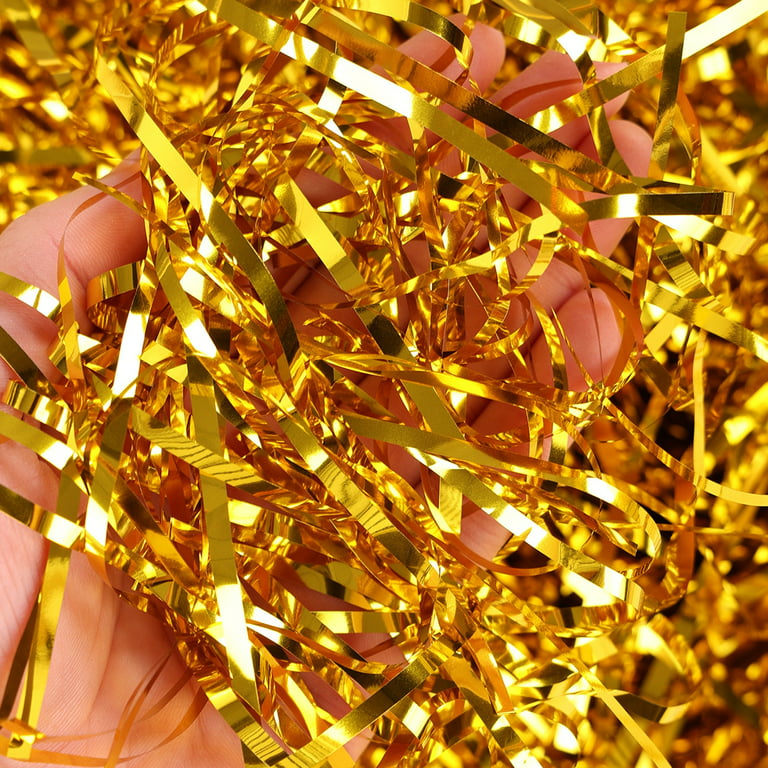 Gold Crinkle Paper 1 LB Cut Paper Shred Filler Gold for Gift Baskets  Wedding New