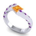 thumbnail image 2 of Diamond-Capitals 1.20 Carat Natural Diamond Citrine & Amethyst Gemstone Beautiful Engagement Ring for Ladies in Solid 18K White Gold Size 7, 2 of 8