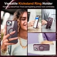 thumbnail image 4 of Dteck for Apple iPhone 15 with Magnetic Invisible Stand Military Drop Protection Case, Shockproof Compatible with MagSafe Slim Rugged Matte Ring Holder Holder Phone Case for Men Women, winered, 4 of 7