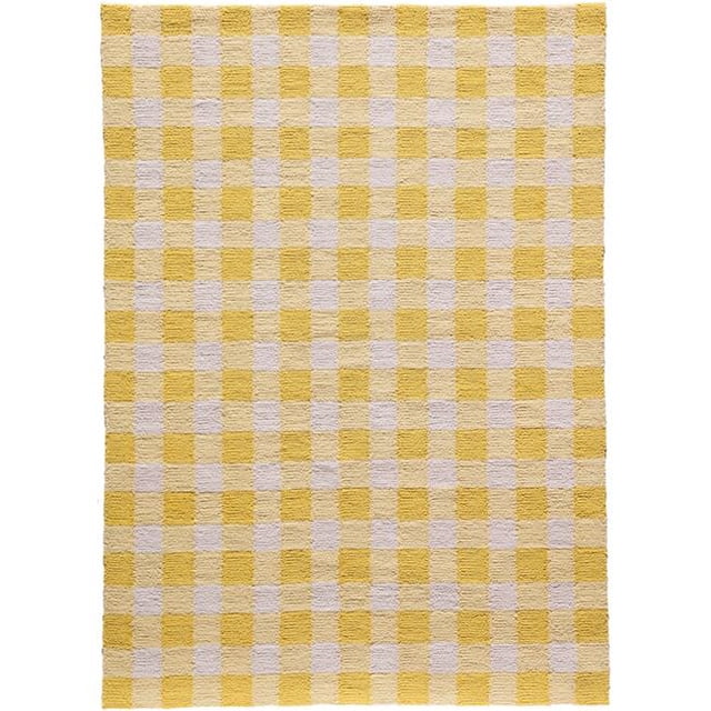 Momeni GEOINGEI31YEL5070 5 x 7 ft. Geo India Hand Made Contemporary Rectangle Area Rug, Yellow