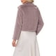 thumbnail image 3 of Abrigo de piel sintética elegante Inspire Chic para mujer, chaqueta corta de botones a presión para bodas de invierno, color rosa polvo XL, 3 of 6