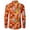Orange@GC@, variant on CONZONE Mens 70S Disco Buttons Down Shirts Long Sleeve Hippie Shirts for Men Trendy Floral Graphic Lapel Soft Lightweight Tops