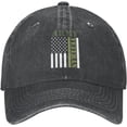 thumbnail image 2 of Vintage Baseball Cap for Men Women Army Veteran Washed Distressed Cotton Dad Hat Adjustable Sports Hat Black, 2 of 8