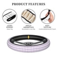 thumbnail image 6 of Fotbe Purple Checkboard Steering Wheel Cover Universal 15 in Car Accessories for Men Women,Steering Wheel Protector Comfortable Protective Case for SUV Sedan Decor, 6 of 8