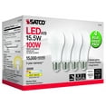thumbnail image 4 of Satco Lighting S11423 15.5 Watt Dimmable A19 Medium (E26) Led Bulbs (Pack of 4), 4 of 10