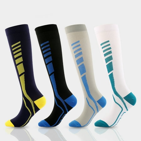 Minifaceminigirl 4 Pair Compression Socks for Women Men Circulation  20-30mmhg Compression Socks for Running Nurse Swelling Travel Flight