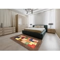 thumbnail image 5 of Ahgly Company Machine Washable Indoor Rectangle Contemporary Dark Sienna Brown Area Rugs, 7' x 10', 5 of 7