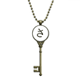 thumbnail image 1 of Japanese Hiragana Character SA Key Necklace Pendant Tray Embellished Chain, 1 of 3