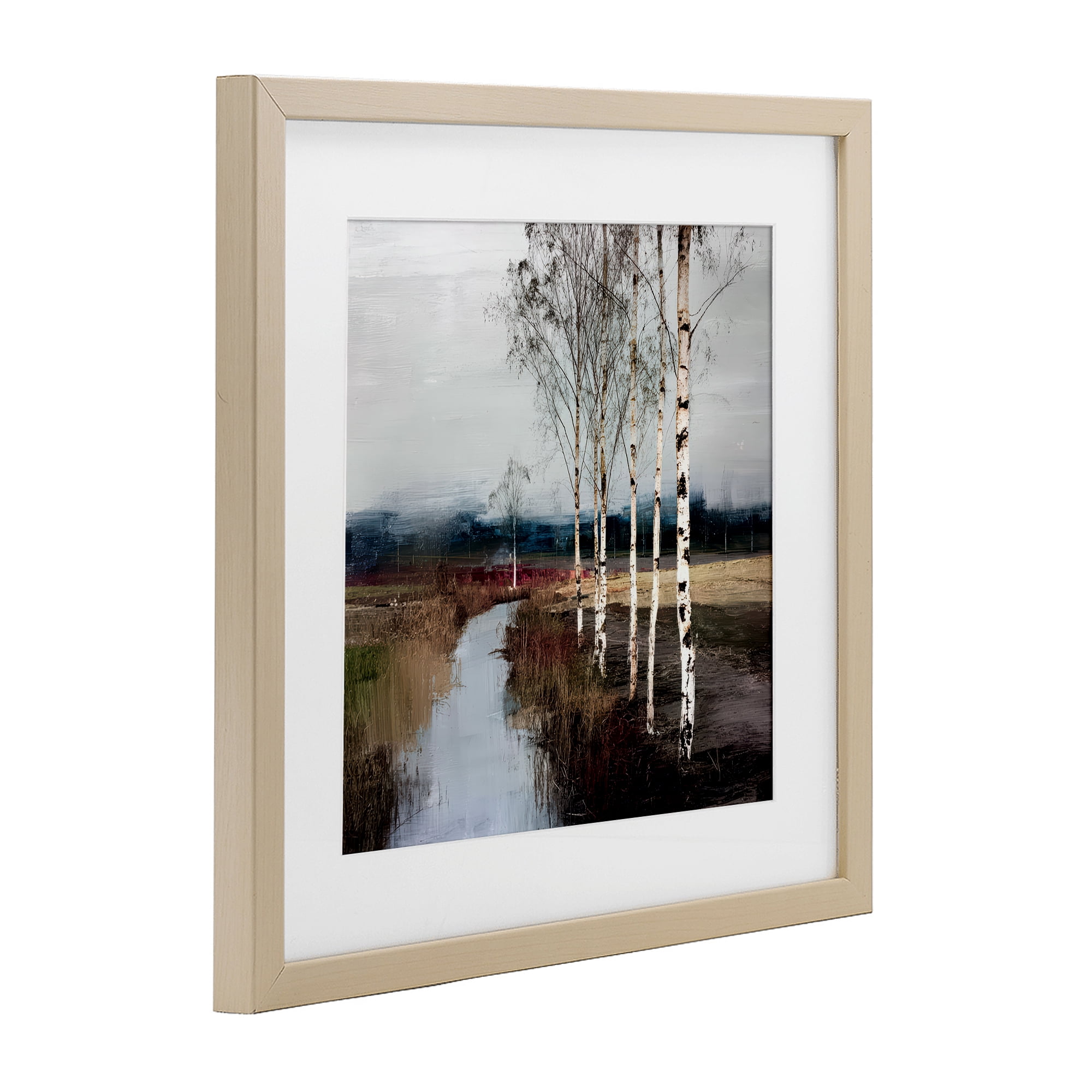 Stupell Industries Birch Creek River Birch Framed Print Under Glass, design by Kim Curinga