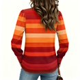 thumbnail image 5 of Stralyhd Womens Tops Striped Classic Long Sleeve Shirts for Fall Spring Casual Round Neck Blouses Trendy Tunic Tops with Buttons Decor Hot Pink XXL, 5 of 5