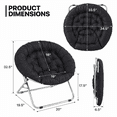 thumbnail image 2 of MoNiBloom Single Folding Cozy Chair, 600D Oxford Saucer Chair for Bedroom Living Room, Foldable Lounge Chair, Black, 2 of 7