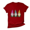 thumbnail image 1 of Pompotops T-shirt Imprimé Nain Col Rond de Pâques pour Femmes Manches Courtes Blouse Décontractée Ample, 1 of 6