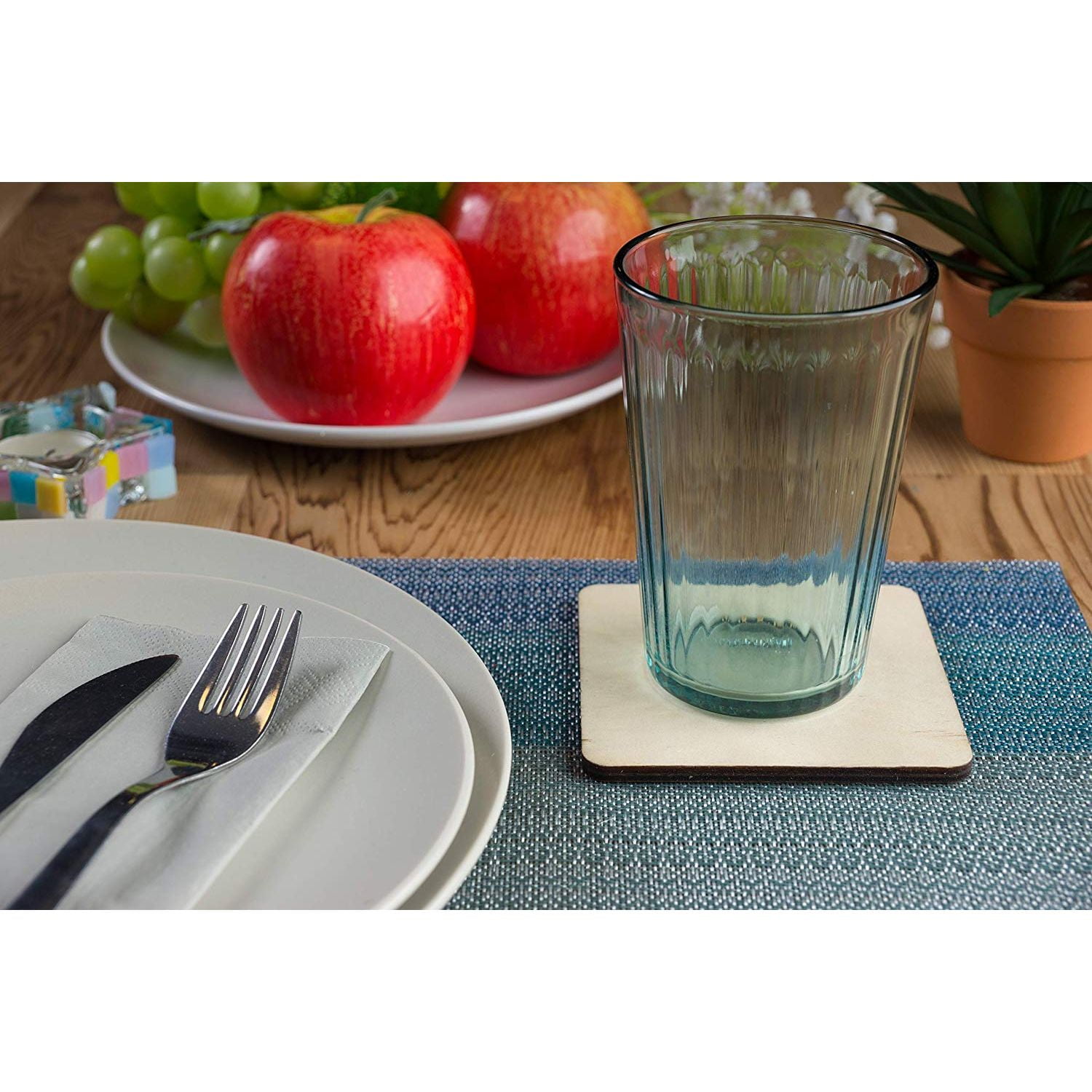 Wood Coasters 24Pack Square Wooden Drink Coasters, Unfinished Wood