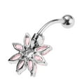 thumbnail image 3 of hengtong 5X Stainless Steel Chrysanthemum Belly Button Navel +Pink, 3 of 9