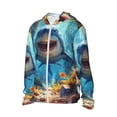 thumbnail image 2 of KLL Colorful Underwater Shark Print Men's Women’s UPF 50+ Sun Protection Outdoor Hoodie Jacket Long Sleeve Fishing Hiking Performance Shirt-Large, 2 of 6