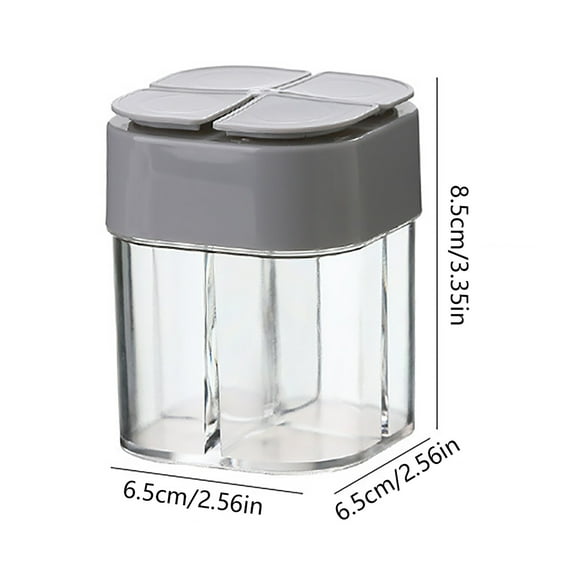 1Pc Plastic Square Spice Bottle with Airtight Lids,Reusable Seasoning Containers Jars,Clear Plastic Bottle Containers for Storing Seasoning Powders,Spice,Glitters,BPA Free(Grey,2.56x2.56x3.35")