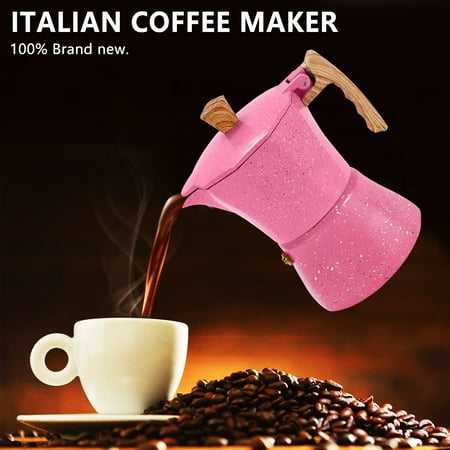 

italian coffee maker Stovetop Espresso Maker - Moka Pot Coffee Maker for Gas or Electric Stove Top - 3 Cups Espresso Shot Maker for Italian