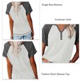 thumbnail image 3 of Camiseta de Mujer Ticfox con Cuello en V y Botones Ajuste Holgado Manga Corta Blanco XL, 3 of 4