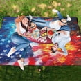 thumbnail image 6 of Extra Large Picnic Beach Blanket Waterproof Sand Proof Portable Outdoor Mat American Flag and Football 60x80, 6 of 9
