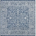 thumbnail image 3 of JONATHAN Y SANTA MONICA 5' Square Area Rug, Palazzo Vine and Border Textured Weave - Navy/Gray, SMB103A-5SQ, 3 of 3