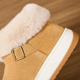thumbnail image 2 of CHICVOMEY Winter Snow Ankle Boots for Women Faux Fur Lining Fluffy Trim & Buckle Decor Warm Slip On Comfort Shoes Resistant Warm Short Boots Outdoor, 2 of 6