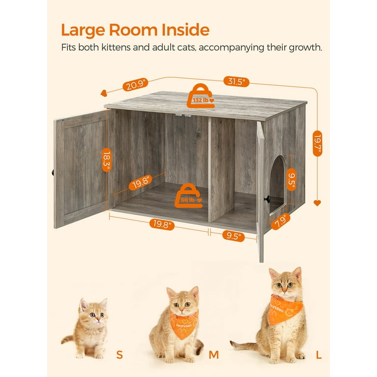  Petfamily Cat Litter Box Enclosure，Cat Litter Box
