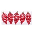 thumbnail image 2 of Christmas Tree Faux Pinecone Ornaments Set of 5, Glitter Hanging Faux Pine Cone Ornaments for for Xmas Tree Decor, 2 of 7