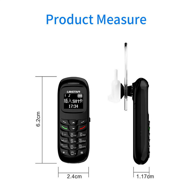 Mini teléfono celular pequeño Mobil L8star BM70 Bluetooth Auricular 0.66  pulgadas Desbloqueado Bluetooth Auricular Marcador Soporte Tarjeta SIM