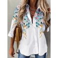 thumbnail image 4 of Camisa informal de manga larga para mujer, Top holgado que combina con todo, estampado de temperamento, 4 of 4