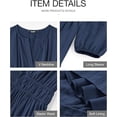 thumbnail image 6 of BTFBM Spring Dresses for Women 2026 Casual Long Sleeve V Neck Elastic Waist Lightweight Maxi Wedding Guest Dress Pockets, 6 of 8