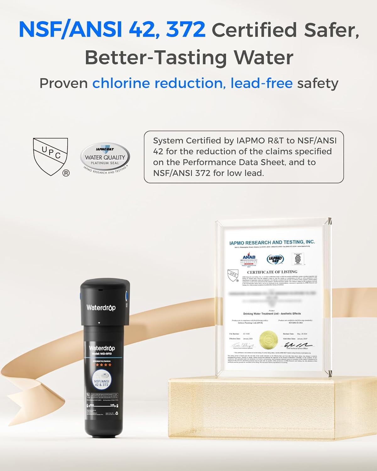 Waterdrop 10UB Under Sink Water Filter System, With Extra RF10 Water Filter