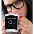 thumbnail image 2 of 3drose, Detective Congratulations, Handcuffs, Silver Metal Look and Black, 11oz Two-tone Red Mug, 2 of 6