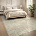 thumbnail image 3 of ODIKA Beige Repeating Faded Geometric Interlocking Motifs Vintage Neutral Non-Slip Flatwoven for Living Room, Under Sectional, Family, 3 of 7
