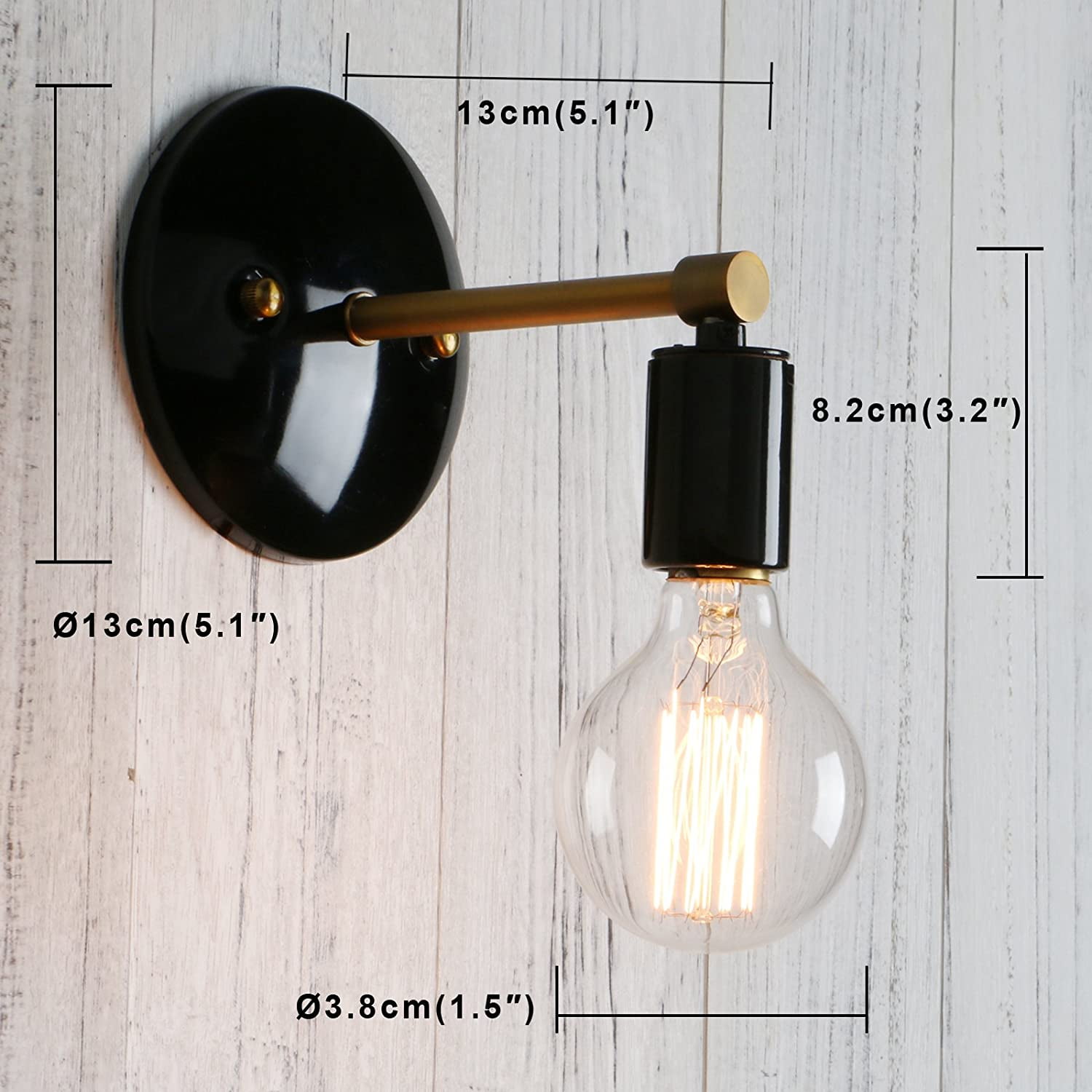 Permo Industrial Scandinavian Mini Single Sconce Antique Finished 1-light Wall 