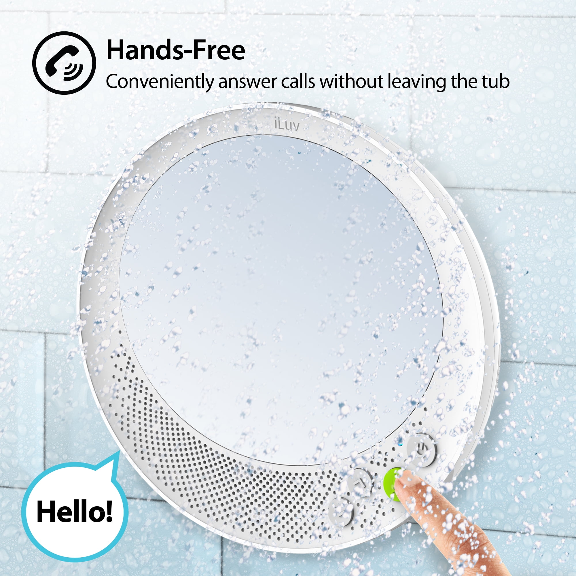 Iluv Water Resistant Portable Bluetooth Shower Speaker With