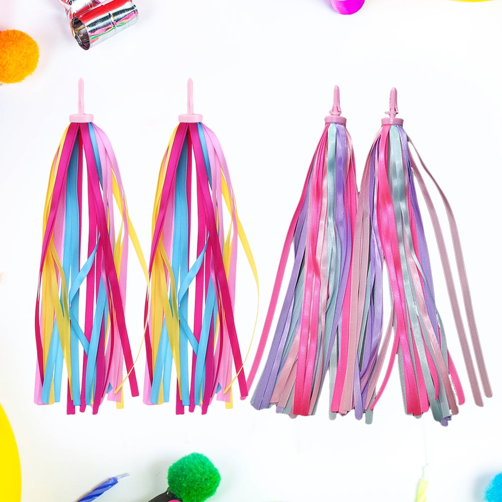 2 Pairs of Lovely Decorative Bike Tassels Bike Streamers Kids Scooter
