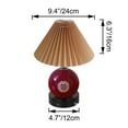 thumbnail image 2 of FSLiving Small Cute Ceramic Pot Table Lamp Cordless Battery Operated by Remote Control, Wireless Warm Light Brown Pleated Lampshade Dimmable Chinoiserie Mushroom for Living Room, Console, End Table, 2 of 8