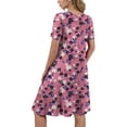 thumbnail image 6 of Women's Summer Casual Midi Dress Beach Short Sleeve Dresses with Pockets, 6 of 6