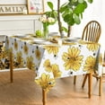 thumbnail image 3 of Summer Tablecloth 60×84 Inch, Yellow Sunflower Bumble Bee White Fall Washable Table Cover for Party Picnic Dinner Decor, 3 of 6