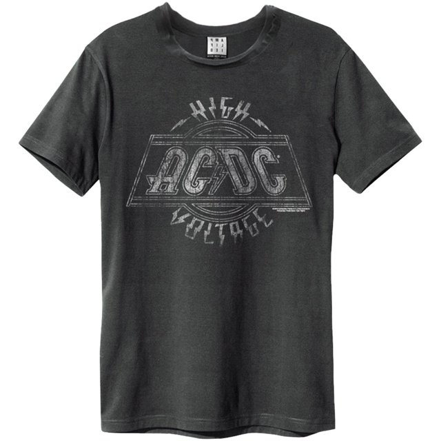 Amplified - Camiseta High Voltage AC/DC para Adultos Unisex (Carbón)