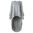 thumbnail image 3 of DYMADE Women Long Sleeve Double-layer Irregular Chiffon Casual Blouse Top, 3 of 5