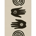 thumbnail image 2 of Haase, Andrea 15x18 Black Ornate Wood Framed with Double Matting Museum Art Print Titled - Hands Spiral Block Print, 2 of 4