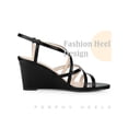 thumbnail image 3 of BLISSFUL STEP Strappys Wedge Crisscross Straps Buckle Wedges Sandals for Women, 3 of 5