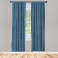 thumbnail image 4 of Ambesonne Floral Window Curtains, Triangle and Star Shapes, Each 28" W x 84" L, Dark Teal Dark Cadet Blue, 4 of 4